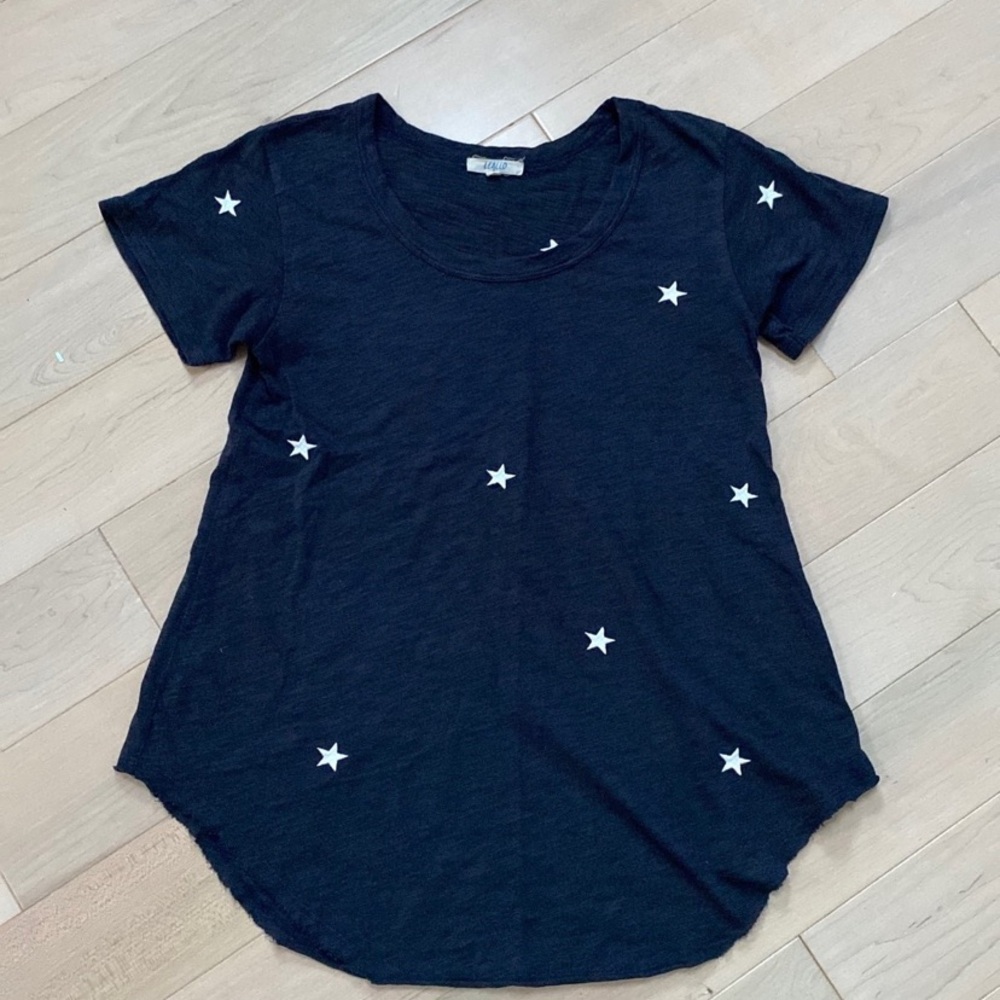 Leallo soft cotton shirt navy white stars